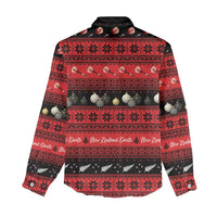 New Zealand Darts Christmas Women Casual Shirt Merry Xmas Aotearoa Maori Red - Polynesian Pride