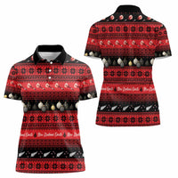 New Zealand Darts Christmas Women Polo Shirt Merry Xmas Aotearoa Maori Red - Polynesian Pride