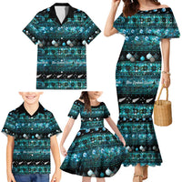 New Zealand Darts Christmas Family Matching Mermaid Dress and Hawaiian Shirt Merry Xmas Aotearoa Maori Paua Shell - Polynesian Pride