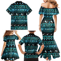 New Zealand Darts Christmas Family Matching Mermaid Dress and Hawaiian Shirt Merry Xmas Aotearoa Maori Paua Shell - Polynesian Pride