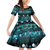 New Zealand Darts Christmas Family Matching Off Shoulder Short Dress and Hawaiian Shirt Merry Xmas Aotearoa Maori Paua Shell - Polynesian Pride
