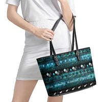 New Zealand Darts Christmas Leather Tote Bag Merry Xmas Aotearoa Maori Paua Shell - Polynesian Pride