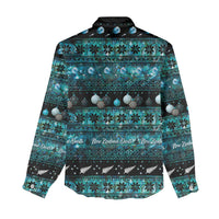 New Zealand Darts Christmas Women Casual Shirt Merry Xmas Aotearoa Maori Paua Shell - Polynesian Pride