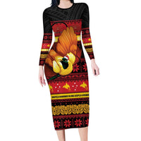 Papua New Guinea Christmas Family Matching Long Sleeve Bodycon Dress and Hawaiian Shirt Bikpela hamamas blong dispela Krismas - Polynesian Pride