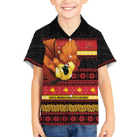 Papua New Guinea Christmas Family Matching Short Sleeve Bodycon Dress and Hawaiian Shirt Bikpela hamamas blong dispela Krismas - Polynesian Pride