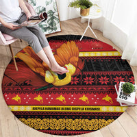 Papua New Guinea Christmas Round Carpet Bikpela hamamas blong dispela Krismas - Polynesian Pride