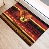 Papua New Guinea Christmas Rubber Doormat Bikpela hamamas blong dispela Krismas - Polynesian Pride