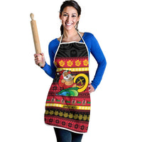 Vanuatu Christmas Apron Joyeux Noel Surfing Santa With Boar Tusk LT14 - Polynesian Pride