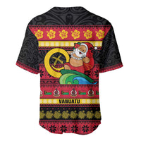 Vanuatu Christmas Baseball Jersey Joyeux Noel Surfing Santa With Boar Tusk - Polynesian Pride