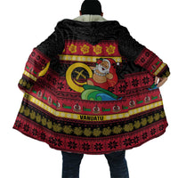 Vanuatu Christmas Cloak Joyeux Noel Surfing Santa With Boar Tusk - Polynesian Pride