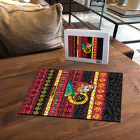 Vanuatu Christmas Puzzle Joyeux Noel Surfing Santa With Boar Tusk LT14 - Polynesian Pride