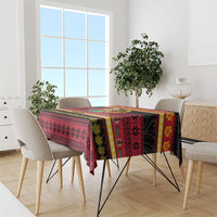 Vanuatu Christmas Tablecloth Joyeux Noel Surfing Santa With Boar Tusk LT14 - Polynesian Pride