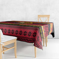 Vanuatu Christmas Tablecloth Joyeux Noel Surfing Santa With Boar Tusk LT14 - Polynesian Pride