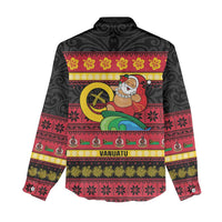 Vanuatu Christmas Women Casual Shirt Joyeux Noel Surfing Santa With Boar Tusk - Polynesian Pride