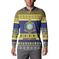 Niue Christmas Button Sweatshirt Monuina e Kilisimasi Hiapo Motifs LT14 - Polynesian Pride