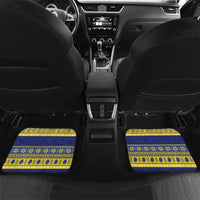 Niue Christmas Car Mats Monuina e Kilisimasi Hiapo Motifs LT14 Set 2pcs - Back Blue - Polynesian Pride