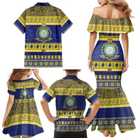 Niue Christmas Family Matching Mermaid Dress and Hawaiian Shirt Monuina e Kilisimasi Hiapo Motifs - Polynesian Pride