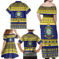 Niue Christmas Family Matching Off Shoulder Maxi Dress and Hawaiian Shirt Monuina e Kilisimasi Hiapo Motifs - Polynesian Pride