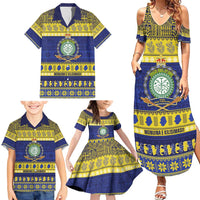 Niue Christmas Family Matching Summer Maxi Dress and Hawaiian Shirt Monuina e Kilisimasi Hiapo Motifs - Polynesian Pride