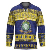 Niue Christmas Hockey Jersey Monuina e Kilisimasi Hiapo Motifs LT14 Unisex Blue - Polynesian Pride