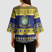 Niue Christmas Kimono Sleeve Blouse Monuina e Kilisimasi Hiapo Motifs - Polynesian Pride