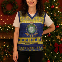 Niue Christmas Knitted V-Neck Vest Monuina e Kilisimasi Hiapo Motifs - Polynesian Pride