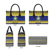 Niue Christmas Leather Bag Monuina e Kilisimasi Hiapo Motifs - Polynesian Pride