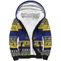 Niue Christmas Sherpa Hoodie Monuina e Kilisimasi Hiapo Motifs LT14 Unisex Blue - Polynesian Pride