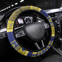Niue Christmas Steering Wheel Cover Monuina e Kilisimasi Hiapo Motifs LT14 Universal Fit Blue - Polynesian Pride