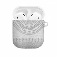Niue White Sunday AirPods Case Tapu Fanau Ia Puakenikeni Hiapo Pattern LT14 White - Polynesian Pride