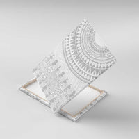 Niue White Sunday Canvas Wall Art Tapu Fanau Ia Puakenikeni Hiapo Pattern - Polynesian Pride