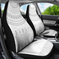 Niue White Sunday Car Seat Cover Tapu Fanau Ia Puakenikeni Hiapo Pattern - Polynesian Pride