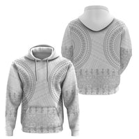Niue White Sunday Hoodie Tapu Fanau Ia Puakenikeni Hiapo Pattern - Polynesian Pride