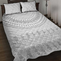 Niue White Sunday Quilt Bed Set Tapu Fanau Ia Puakenikeni Hiapo Pattern - Polynesian Pride