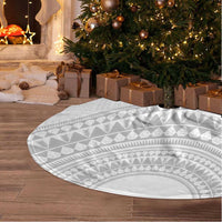 Niue White Sunday Tree Skirt Tapu Fanau Ia Puakenikeni Hiapo Pattern LT14 - Polynesian Pride