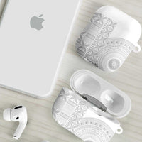 Niue White Sunday AirPods Case Half Hiapo Pattern Vibes - Polynesian Pride