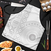 Niue White Sunday Apron Half Hiapo Pattern Vibes - Polynesian Pride