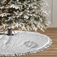 Niue White Sunday Tree Skirt Half Hiapo Pattern Vibes LT14 - Polynesian Pride