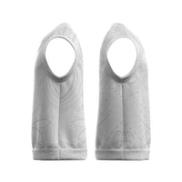 Tapu Fanau Ia Niue Christmas Knitted V-Neck Vest Happy White Sunday Unique Hiapo - Polynesian Pride