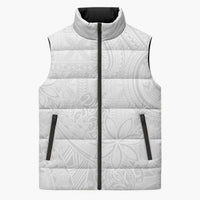 Tapu Fanau Ia Niue Sleeveless Puffer Jacket Happy White Sunday Unique Hiapo - Polynesian Pride