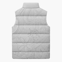 Tapu Fanau Ia Niue Sleeveless Puffer Jacket Happy White Sunday Unique Hiapo - Polynesian Pride