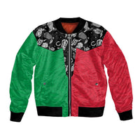 Vanuatu Cowboy Bomber Jacket Cowboy Symbols Split Stylized LT14 Unisex Green - Polynesian Pride