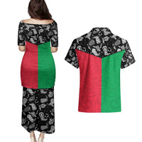 Vanuatu Cowboy Couples Matching Puletasi and Hawaiian Shirt Cowboy Symbols Split Stylized LT14 - Polynesian Pride