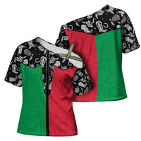 Vanuatu Cowboy Cross Shoulder Shirt Cowboy Symbols Split Stylized LT14 - Polynesian Pride