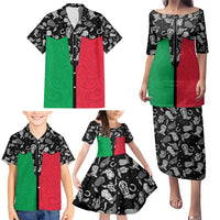 Vanuatu Cowboy Family Matching Puletasi and Hawaiian Shirt Cowboy Symbols Split Stylized LT14 - Polynesian Pride