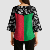 Vanuatu Cowboy Kimono Sleeve Blouse Cowboy Symbols Split Stylized LT14 - Polynesian Pride