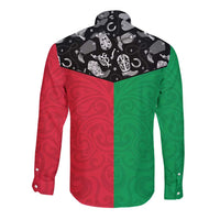Vanuatu Cowboy Long Sleeve Button Shirt Cowboy Symbols Split Stylized LT14 - Polynesian Pride
