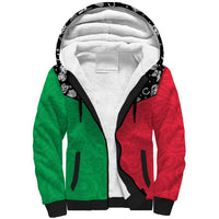 Vanuatu Cowboy Sherpa Hoodie Cowboy Symbols Split Stylized LT14 Unisex Green - Polynesian Pride