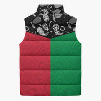 Vanuatu Cowboy Sleeveless Puffer Jacket Cowboy Symbols Split Stylized LT14 - Polynesian Pride