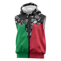Vanuatu Cowboy Sleeveless Zip Hoodie Cowboy Symbols Split Stylized LT14 Green - Polynesian Pride